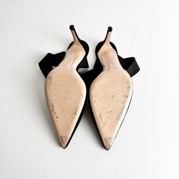 GIANVITO ROSSI Suede Pumps with Crisscross Elastic Strap black size 40 - Picture 7 of 8